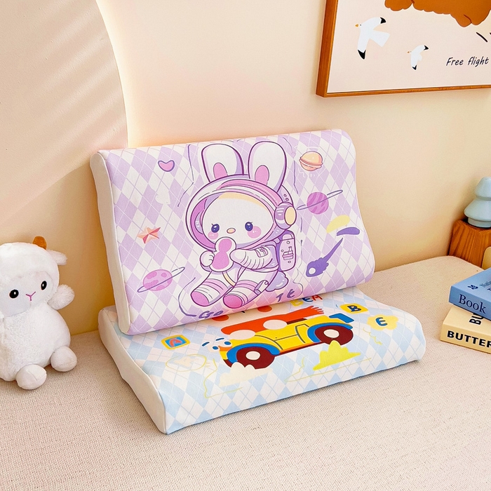 91家纺网 家纺一手货源 找家纺 梵赫 2025新款全棉A类儿童针织棉记忆枕（可拆卸） 太空兔兔 30*50  含芯