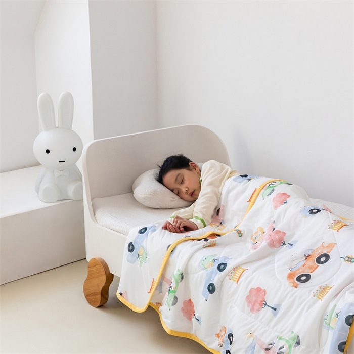 91家纺网 家纺一手货源 找家纺 艾佳宝贝 2025春夏新款A类凉感丝儿童糖果抗菌夏被 飞驰小队