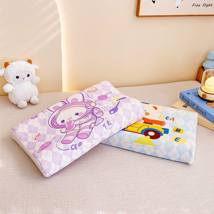 91家纺网 家纺一手货源 找家纺 梵赫 2025新款全棉A类儿童针织棉记忆枕（可拆卸） 太空兔兔 30*50  含芯