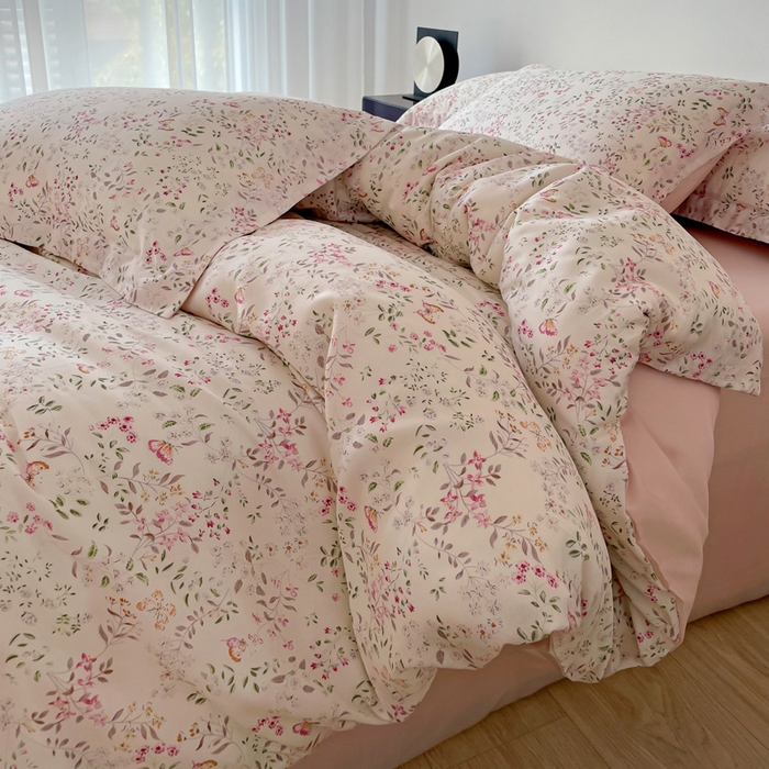 91家纺网 家纺一手货源 找家纺 棉生活家纺 2025新款天丝莱赛尔印花四件套 吟禾暮