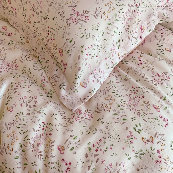 91家纺网 家纺一手货源 找家纺 棉生活家纺 2025新款天丝莱赛尔印花四件套 吟禾暮