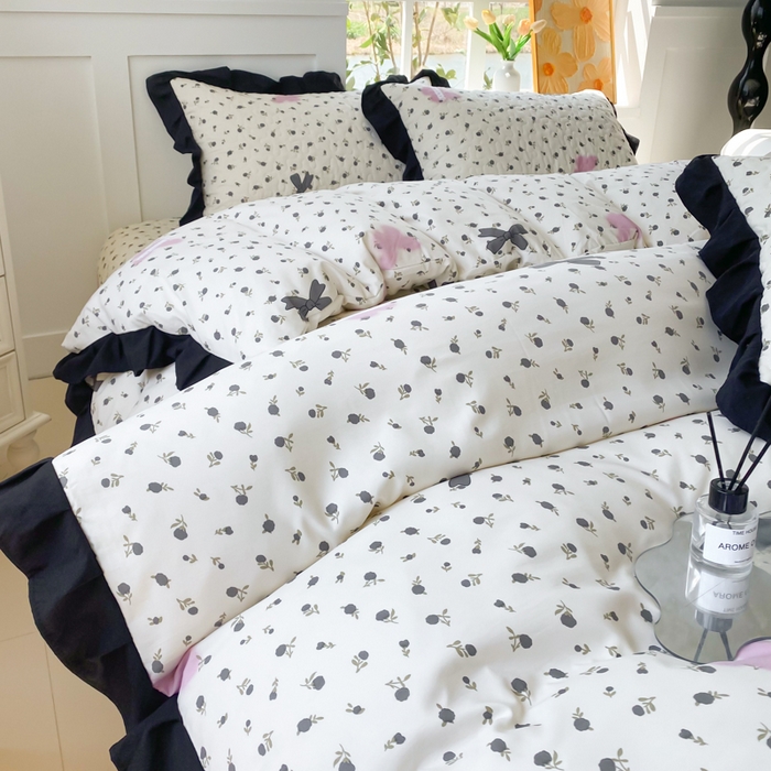 91家纺网 家纺一手货源 找家纺 佳品居 2025新款赫本风床盖四件套 赫本风-蝴蝶花