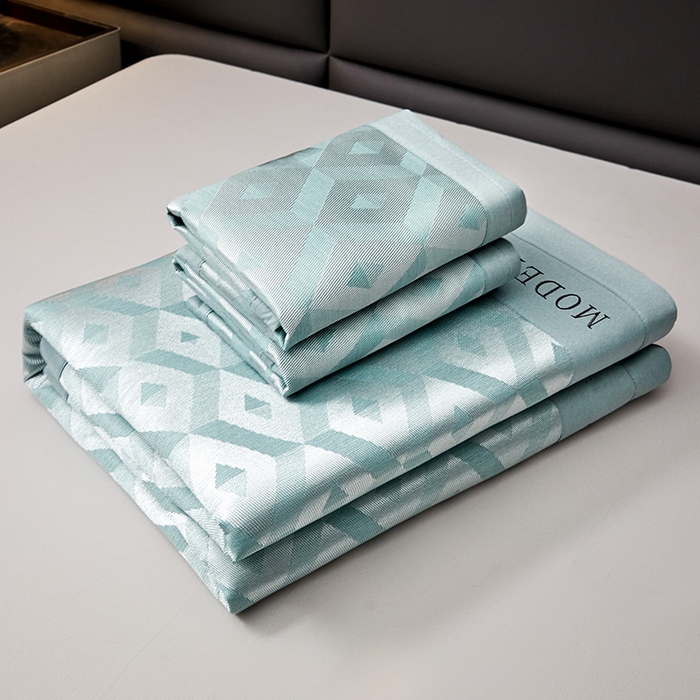 91家纺网 家纺一手货源 找家纺 全季家居 2025新款5A抗菌3D立体冰柔凉感冰丝席 格调-水绿 床席款