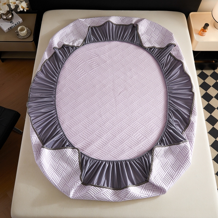 91家纺网 家纺一手货源 找家纺 2025新款韩国外贸爆款加厚PE中分子凉感豆豆软席 时空紫-床笠款