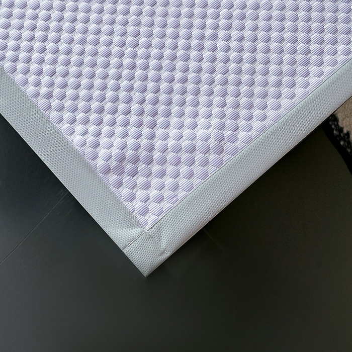 91家纺网 家纺一手货源 找家纺 澳梵家居 2025新款PE中分子A类凉感豆豆刺绣软凉席 冰川-紫