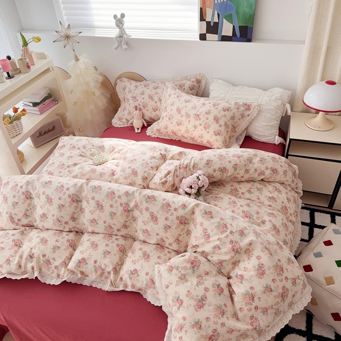 91家纺网 家纺一手货源 找家纺 于果 2025新款全棉双层纱花边款 蒂芙娜