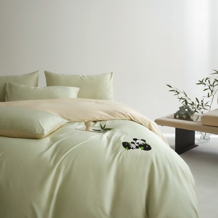 金奇达家纺 2025新款竹玉清丝四件套-墨隐竹笙【标准号全网控价（折后券后）不低于228元】 墨隐竹笙-绿