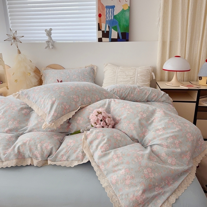 91家纺网 家纺一手货源 找家纺 于果 2025新款全棉双层纱花边款 莉莉周