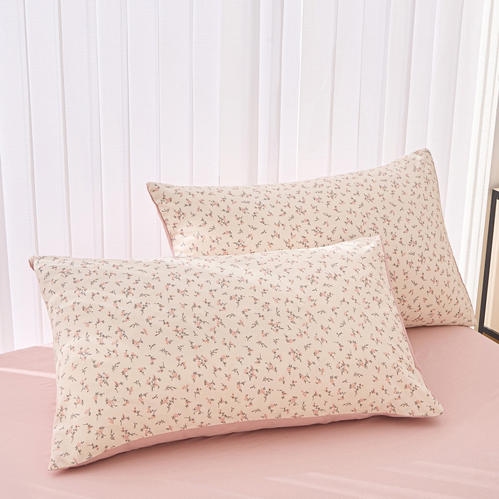 91家纺网 家纺一手货源 找家纺 蕾诺家纺 2025新款直播新款A类有氧提花云纱棉圆角吊边工艺四件套学生三件套 简爱粉