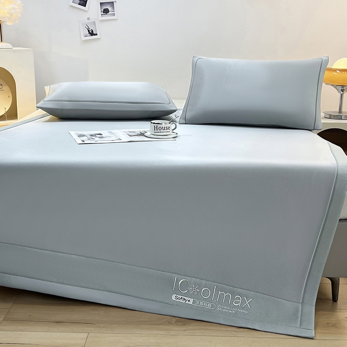 91家纺网 家纺一手货源 找家纺 全季家居 2025新款5A抗菌ICE系列凉感冰丝席 浅灰 床席款