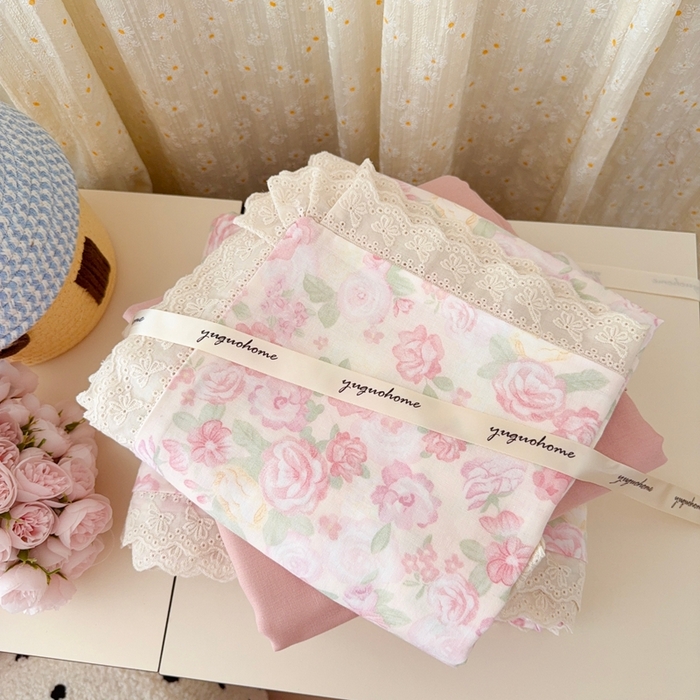 91家纺网 家纺一手货源 找家纺 于果 2025新款全棉双层纱花边款 欧若拉