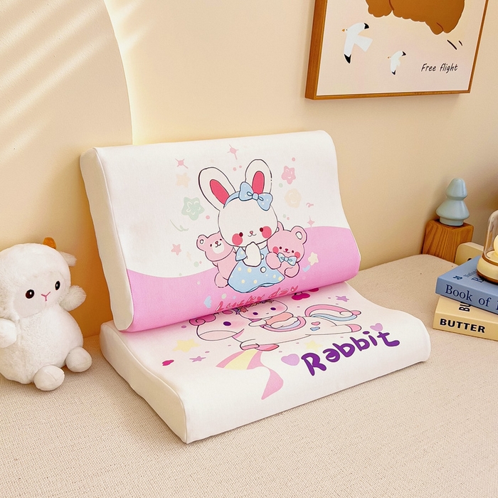 91家纺网 家纺一手货源 找家纺 梵赫 2025新款全棉A类儿童针织棉记忆枕（可拆卸） 小兔乖乖 单枕套