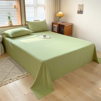 耀悦家纺 2025新款A类人字纹提花水洗棉单品系列-单床单 人字纹-抹茶绿