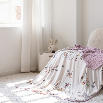 91家纺网 家纺一手货源 找家纺 （总）艾佳宝贝 2025新款A类针织豆豆儿童多功能宿舍午睡安抚盖毯