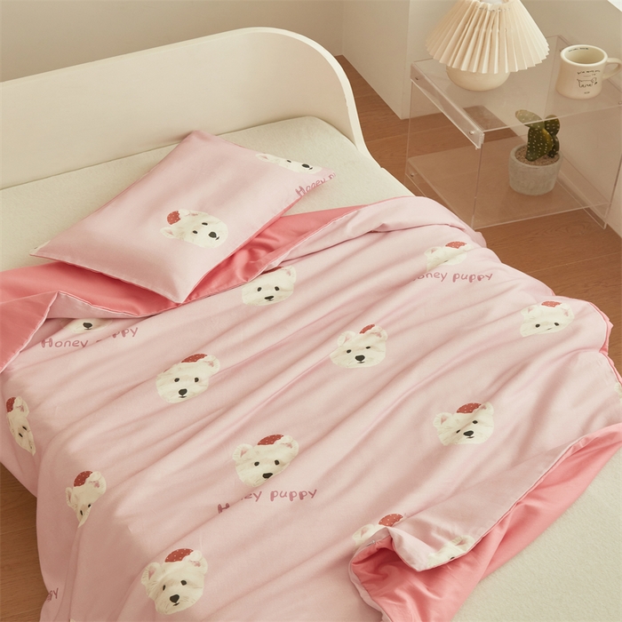 91家纺网 家纺一手货源 找家纺 艾佳宝贝 2025A类儿童全棉多功能单被套可拆式夏被四季被子 乖萌小狗