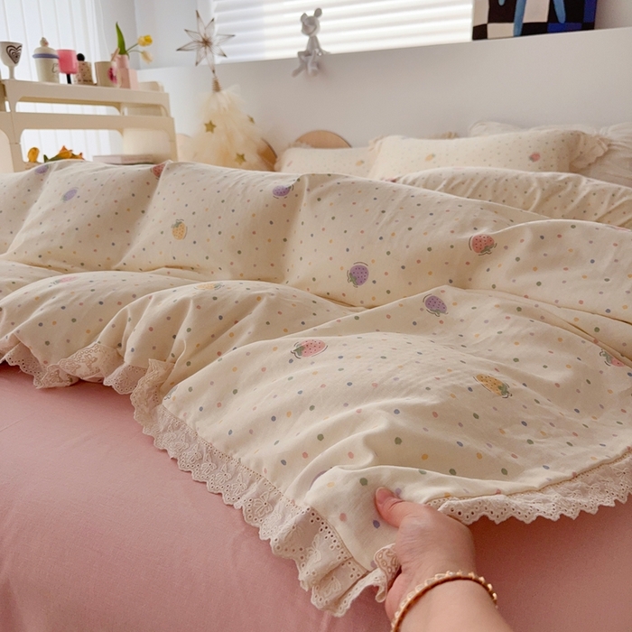 91家纺网 家纺一手货源 找家纺 （总）于果 2025新款全棉双层纱花边款