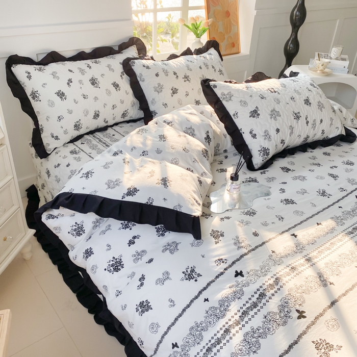 91家纺网 家纺一手货源 找家纺 佳品居 2025新款赫本风床盖四件套 赫本风-花馨