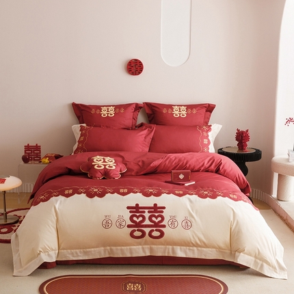 慕晨2025新款50s澳棉全棉婚庆四件套控价卷后398元起 吾家有喜