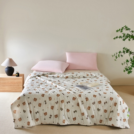 巴宝路 2025新款一触即凉抗菌防螨印花凉感夏被夏凉被空调被 皮卡熊