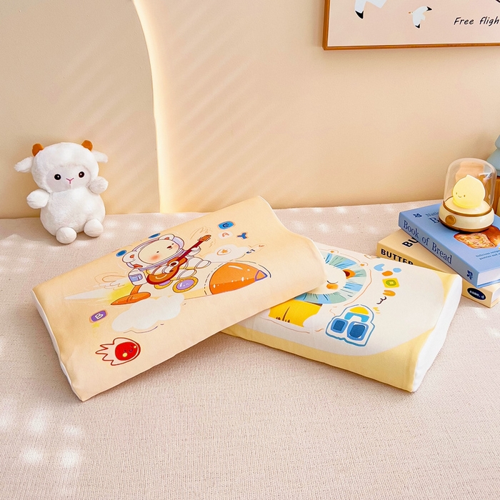 91家纺网 家纺一手货源 找家纺 梵赫 2025新款全棉A类儿童针织棉记忆枕（可拆卸） 星际熊 单枕套