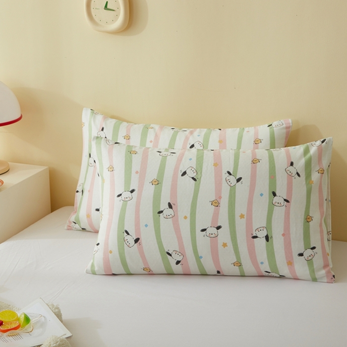 91家纺网 家纺一手货源 找家纺 2025款A类母婴级全棉双层纱枕套_4032 精灵狗