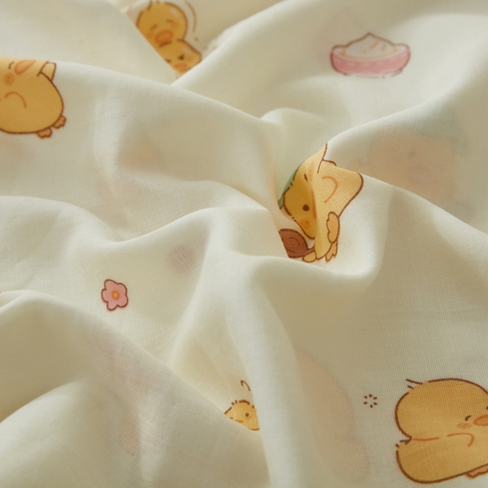 91家纺网 家纺一手货源 找家纺 2025款A类母婴级全棉双层纱枕套_4032 小黄鸭