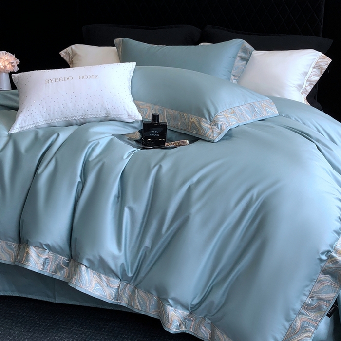 91家纺网 家纺一手货源 找家纺 （总）馨蕊家居 2025新款100s高奢典藏简约全棉系列四件套-棉水漾