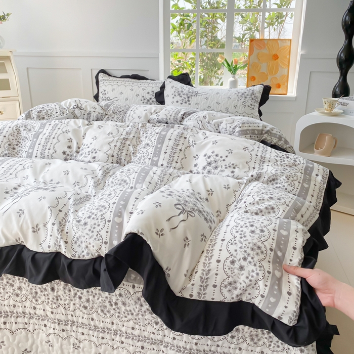 91家纺网 家纺一手货源 找家纺 佳品居 2025新款赫本风床盖四件套 赫本风-繁花