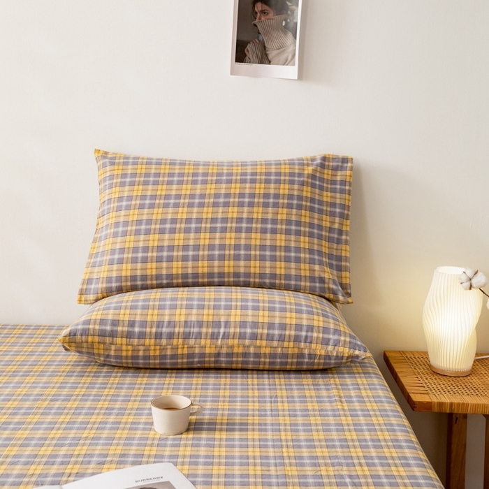 91家纺网 家纺一手货源 找家纺 2025新款A类色织水洗棉单被套 芳华灰