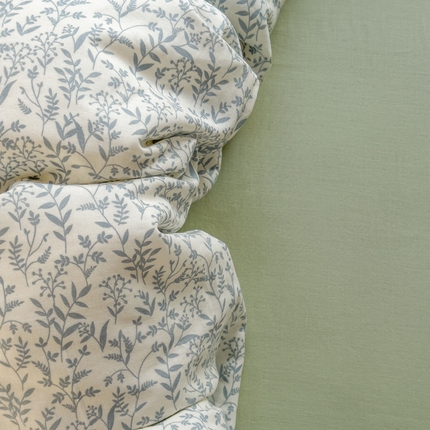 塔塔家居  2025新款全棉纯棉双层纱被套单品单被套被套单件 绿野