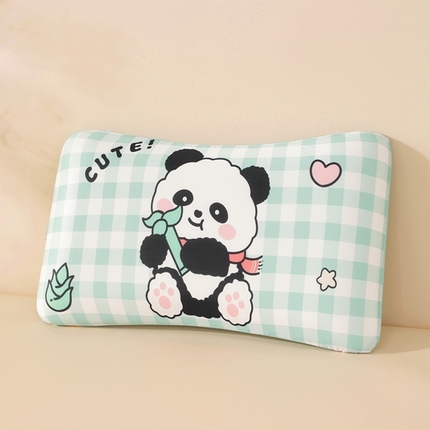温蔓2025新款冰感丝卡通印花亲肤枕 浅绿熊猫加内胆