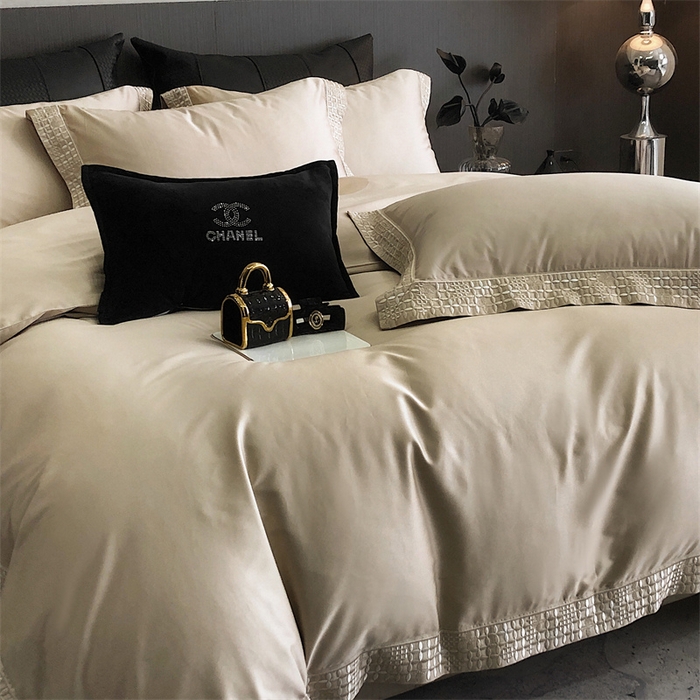 91家纺网 家纺一手货源 找家纺 保罗圣迪奥 2025新款简约款全棉长绒棉四件套—星阑 星阑-香槟金