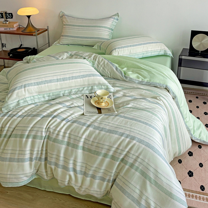 91家纺网 家纺一手货源 找家纺 棉生活家纺 2025新款天丝莱赛尔印花四件套 夏遇柠檬