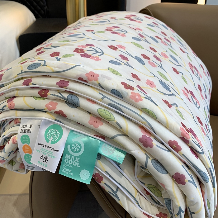 91家纺网 家纺一手货源 找家纺 奈萝家纺 2025新款冰皮凉感丝夏被空调被 觅屿