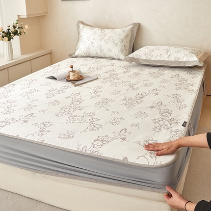 91家纺网 家纺一手货源 找家纺 （总）木希2025春夏新款可水洗冰丝席花漾数码印花花卉系列