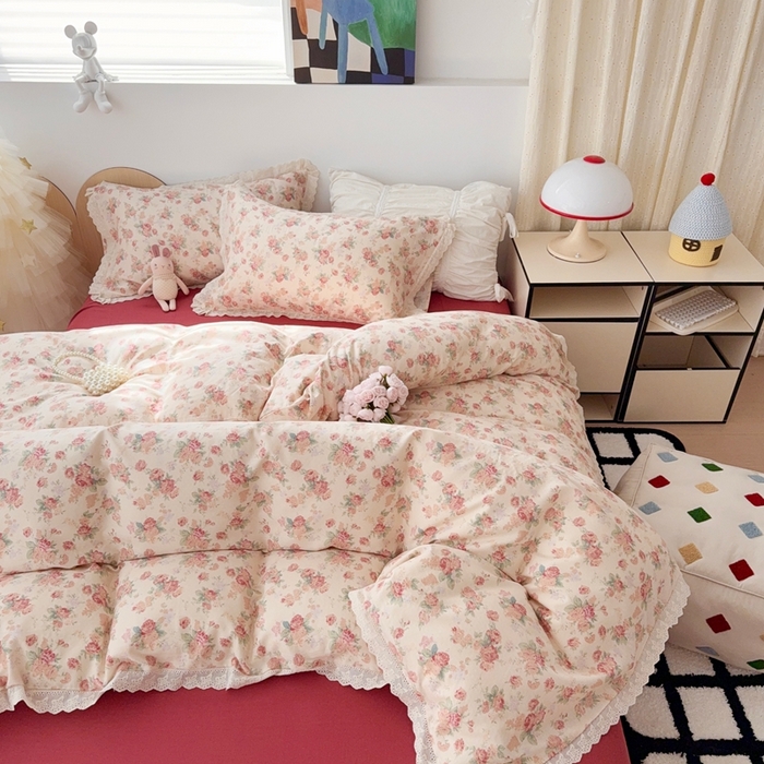 91家纺网 家纺一手货源 找家纺 于果 2025新款全棉双层纱花边款 蒂芙娜