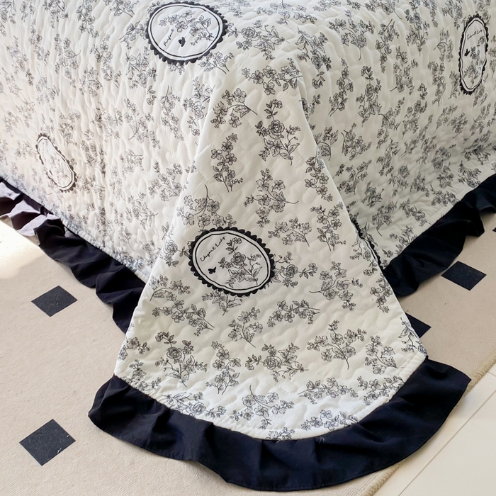 91家纺网 家纺一手货源 找家纺 佳品居 2025新款赫本风床盖四件套 赫本风-澜音花香