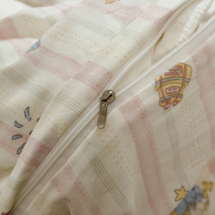 91家纺网 家纺一手货源 找家纺 塔塔家居  2025新款全棉纯棉双层纱被套单品单被套被套单件 桃桃少女·粉