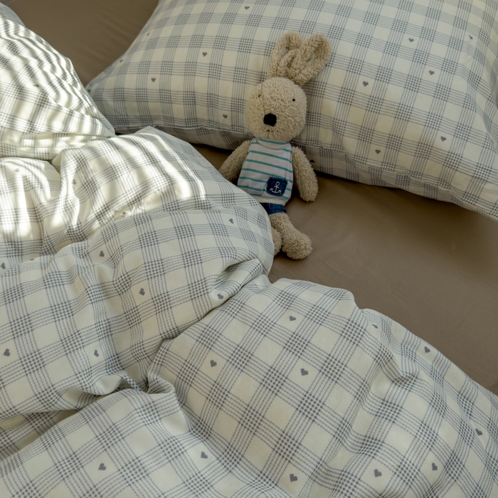 91家纺网 家纺一手货源 找家纺 塔塔家居  2025新款全棉纯棉双层纱被套单品单被套被套单件 小爱心