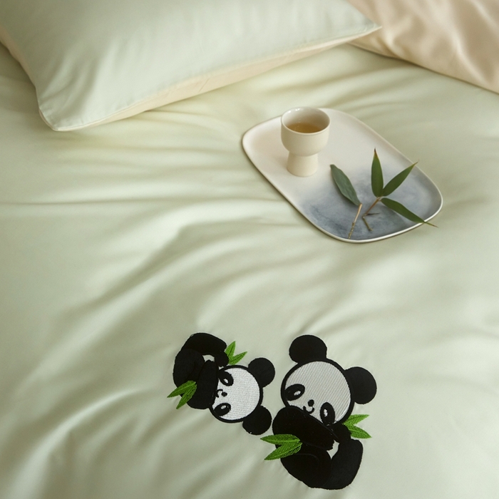 91家纺网 家纺一手货源 找家纺 金奇达家纺 2025新款竹玉清丝四件套-墨隐竹笙【标准号全网控价（折后券后）不低于228元】 墨隐竹笙-绿