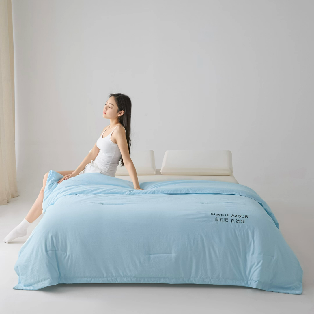 91家纺网 家纺一手货源 找家纺 闲鱼家纺 2025新款某朵同款深睡Pro夏被 自在眠  自然醒 克莱茵蓝
