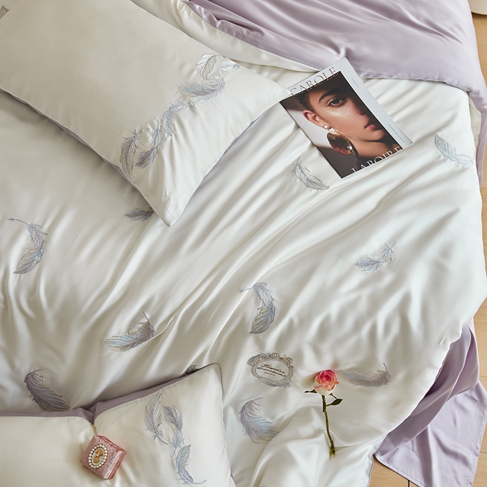 91家纺网 家纺一手货源 找家纺 初拾 2025新款60支奥地利进口兰精天丝四件套-岛羽 岛羽-薰衣草紫