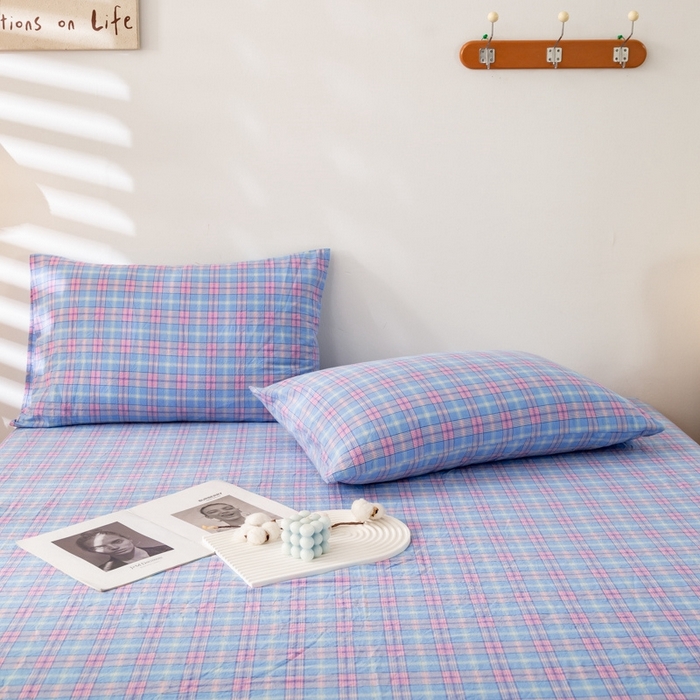 91家纺网 家纺一手货源 找家纺 2025新款A类色织水洗棉单被套 芳华兰