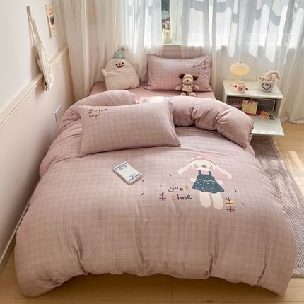 91家纺网 家纺一手货源 找家纺 （总）莱米家纺 2025新款全棉双层纱数码印花四件套