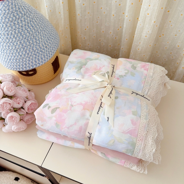 91家纺网 家纺一手货源 找家纺 于果 2025新款全棉双层纱花边款 黎明心境