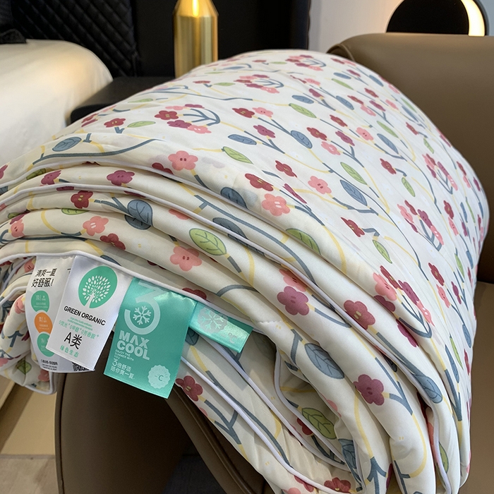 91家纺网 家纺一手货源 找家纺 奈萝家纺 2025新款冰皮凉感丝夏被空调被 觅屿