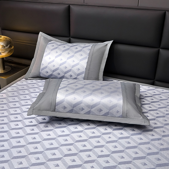 91家纺网 家纺一手货源 找家纺 全季家居 2025新款5A抗菌3D立体冰柔凉感冰丝席 格调-天蓝 床席款