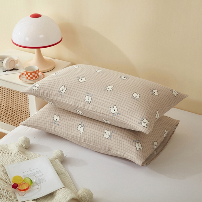 91家纺网 家纺一手货源 找家纺 2025款A类母婴级全棉双层纱枕套_4032 汪格小熊