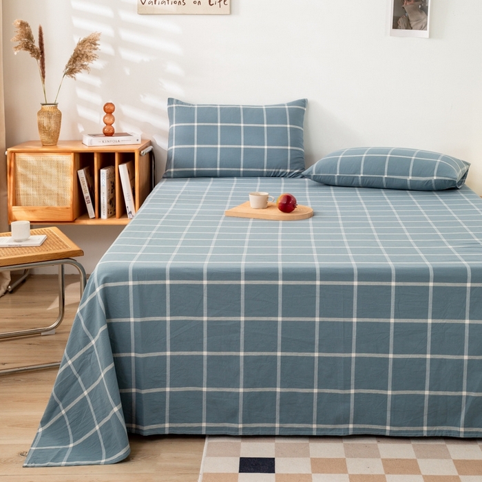 91家纺网 家纺一手货源 找家纺 2025新款A类色织水洗棉单被套 柏拉图兰