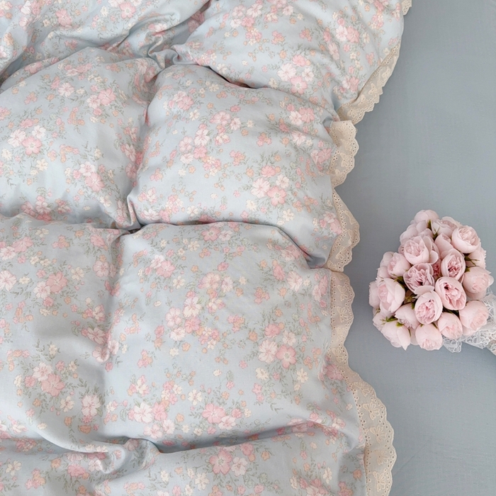 91家纺网 家纺一手货源 找家纺 于果 2025新款全棉双层纱花边款 莉莉周